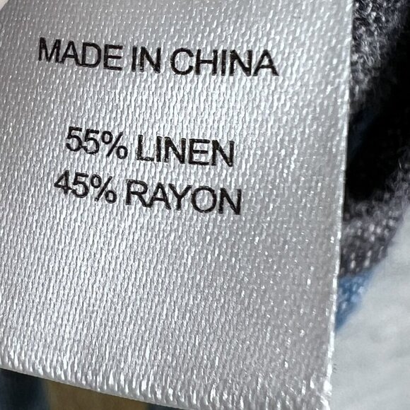 Drew Womens S Striped Linen Blend 2 Piece Set Crop Top Faux Wrap Pants Lagenlook - Picture 14 of 16